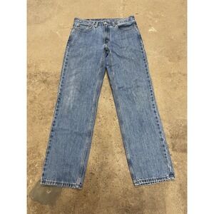 Levis 550 Jeans Mens 34x34 Medium Wash Blue Relaxed Fit Tapered Leg Zip Fly